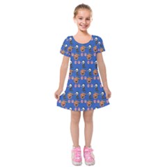 Halloween Kids  Short Sleeve Velvet Dress by Sparkle