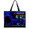 Night Scene Gas Station Building, Montevideo, Uruguay Zipper Mini Tote Bag View2