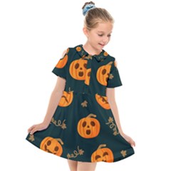 Halloween Kids  Short Sleeve Shirt Dress by Sobalvarro