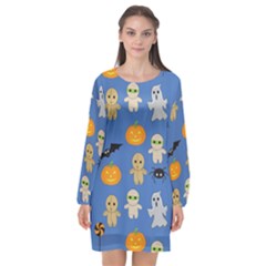 Halloween Long Sleeve Chiffon Shift Dress  by Sobalvarro