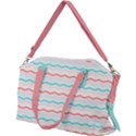 Aqua Coral Waves Canvas Crossbody Bag View2