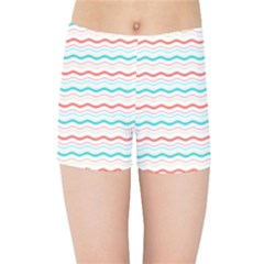 Aqua Coral Waves Kids  Sports Shorts by CuteKingdom