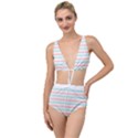 Aqua Coral Waves Tied Up Two Piece Swimsuit View1