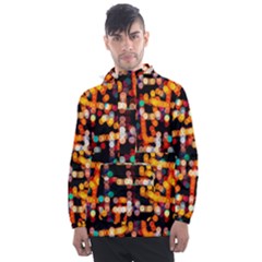 Multicolored Bubbles Print Pattern Men s Front Pocket Pullover Windbreaker by dflcprintsclothing