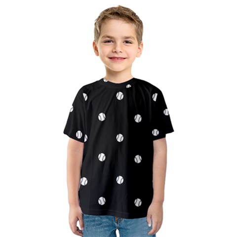 Black And White Baseball Motif Pattern Kids  Sport Mesh Tee by dflcprintsclothing