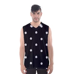 Black And White Baseball Motif Pattern Men s Basketball Tank Top by dflcprintsclothing