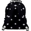 Black And White Baseball Motif Pattern Rounded Multi Pocket Backpack View3