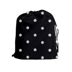 Black And White Baseball Motif Pattern Drawstring Pouch (xl) by dflcprintsclothing