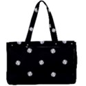 Black And White Baseball Motif Pattern Canvas Work Bag View1