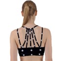 Black And White Baseball Motif Pattern Line Them Up Sports Bra View2