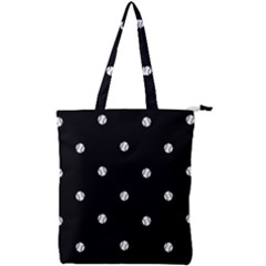 Black And White Baseball Motif Pattern Double Zip Up Tote Bag by dflcprintsclothing