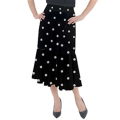 Black And White Baseball Motif Pattern Midi Mermaid Skirt by dflcprintsclothing