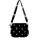 Black And White Baseball Motif Pattern Saddle Handbag View3