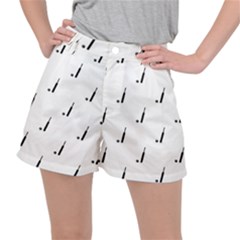 Black And White Cricket Sport Motif Print Pattern Ripstop Shorts by dflcprintsclothing