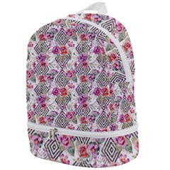 Geometric Flowers Zip Bottom Backpack by goljakoff