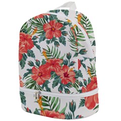 Red Flowers Zip Bottom Backpack by goljakoff