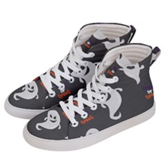 Halloween Ghost Trick Or Treat Seamless Repeat Pattern Women s Hi-top Skate Sneakers by KentuckyClothing