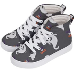 Halloween Ghost Trick Or Treat Seamless Repeat Pattern Kids  Hi-top Skate Sneakers by KentuckyClothing