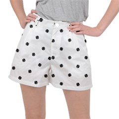 Black And White Baseball Print Pattern Ripstop Shorts by dflcprintsclothing