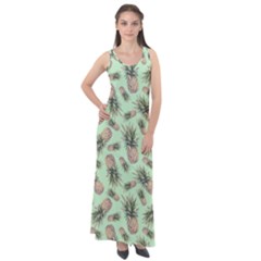 Pineapples Sleeveless Velour Maxi Dress by goljakoff