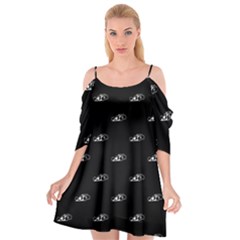 Formula One Black And White Graphic Pattern Cutout Spaghetti Strap Chiffon Dress by dflcprintsclothing