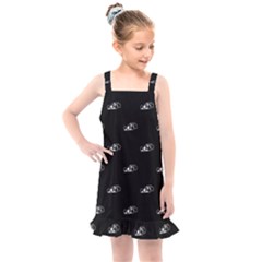 Formula One Black And White Graphic Pattern Kids  Overall Dress by dflcprintsclothing