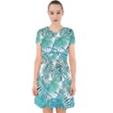 Blue tropical leaves Adorable in Chiffon Dress View1