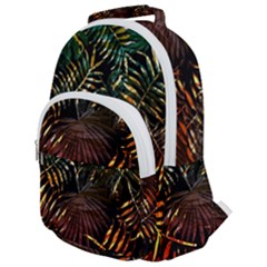 Tropical Leaves Rounded Multi Pocket Backpack by goljakoff