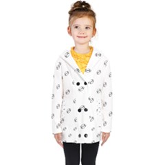 American Football Ball Motif Print Pattern Kids  Double Breasted Button Coat by dflcprintsclothing