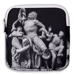 Laocoon Sculpture Over Black Mini Square Pouch by dflcprintsclothing