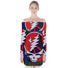 Grateful Dead - Long Sleeve Off Shoulder Dress by Sapixe