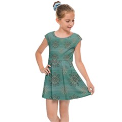 Beautiful Flowers Of Wood In The Starry Night Kids  Cap Sleeve Dress by pepitasart