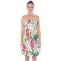 Tropical flowers Ruffle Detail Chiffon Dress View1