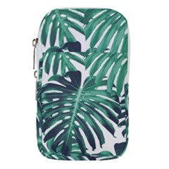 Green Monstera Leaf Waist Pouch (small) by goljakoff