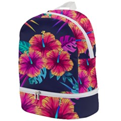 Neon Flowers Zip Bottom Backpack by goljakoff