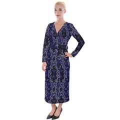 Mandala Cage Velvet Maxi Wrap Dress by MRNStudios