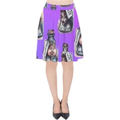 Charm, Wit & Wisdom - By Larenard Velvet High Waist Skirt by LaRenard