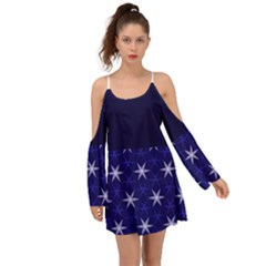 Bluestars Kimono Sleeves Boho Dress by Sparkle