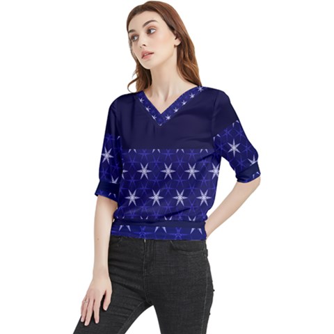 Bluestars Quarter Sleeve Blouse by Sparkle