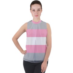 Demigirl Pride Flag Lgbtq Mock Neck Chiffon Sleeveless Top by lgbtnation