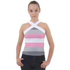 Demigirl Pride Flag Lgbtq Cross Neck Velour Top by lgbtnation
