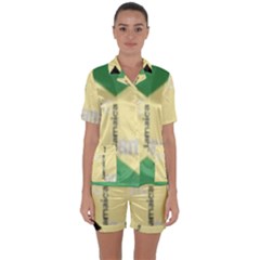 Jamaica, Jamaica  Satin Short Sleeve Pyjamas Set by Janetaudreywilson