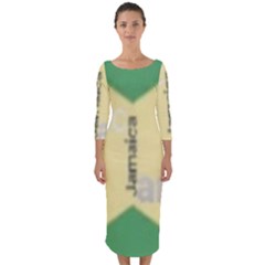 Jamaica, Jamaica  Quarter Sleeve Midi Bodycon Dress by Janetaudreywilson