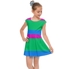 Polysexual Pride Flag Lgbtq Kids  Cap Sleeve Dress by lgbtnation