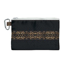 Luxury Ornate Minimal Style Dark Print Canvas Cosmetic Bag (medium) by dflcprintsclothing