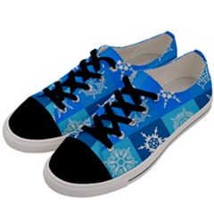 Snowflakes Men s Low Top Canvas Sneakers by Sobalvarro