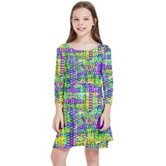 Mosaic Tapestry Kids  Quarter Sleeve Skater Dress by essentialimage