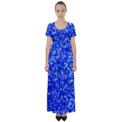 Blue Sequin Dreams High Waist Short Sleeve Maxi Dress by essentialimage