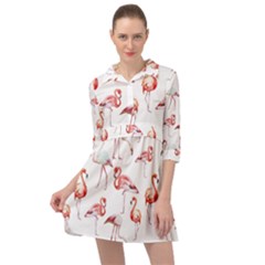 Rose Flamingos Mini Skater Shirt Dress by goljakoff