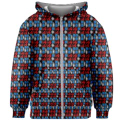 Red And Blue Kids  Zipper Hoodie Without Drawstring by Sparkle